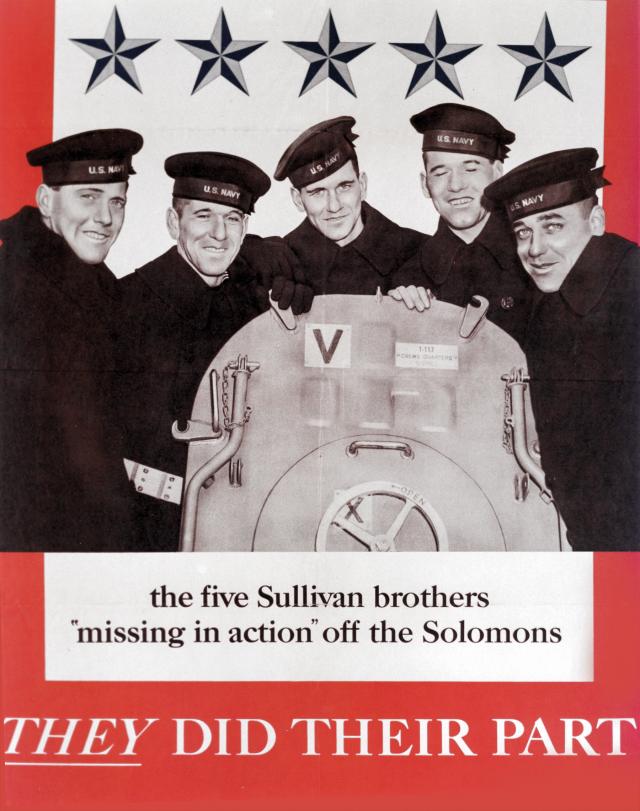 Recruiting poster featuring the Sullvan Brothers